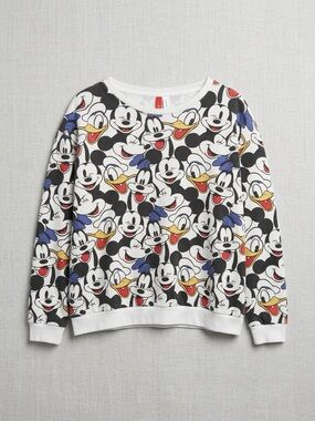 H&M White Crewneck Sweater with Disney Character Print
